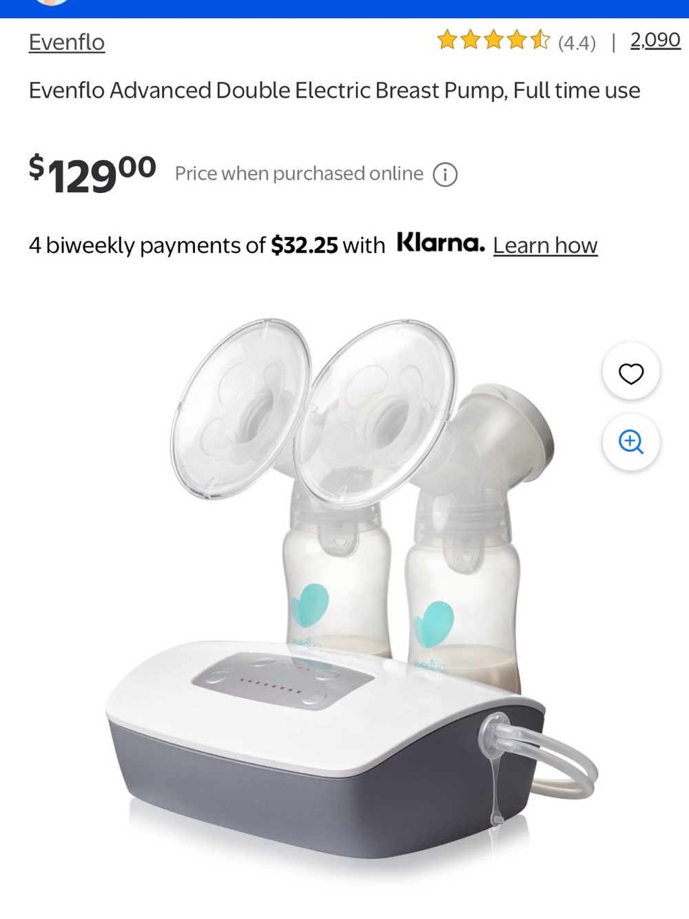 Evenflo Advanced Double Electric Breast Pump - White and Gray